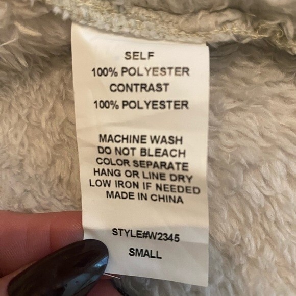 NWT Sherpa sleeveless waterfall vest ice grey, bohemian, boho sweater vest Small - Picture 2 of 9